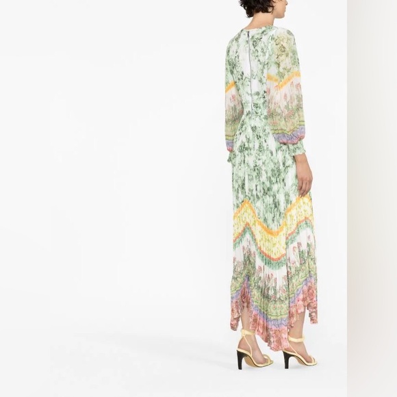 ALICE + OLIVIA | Sion Sunburst Pleated Maxi Dress NWT size 8 - Picture 4 of 7